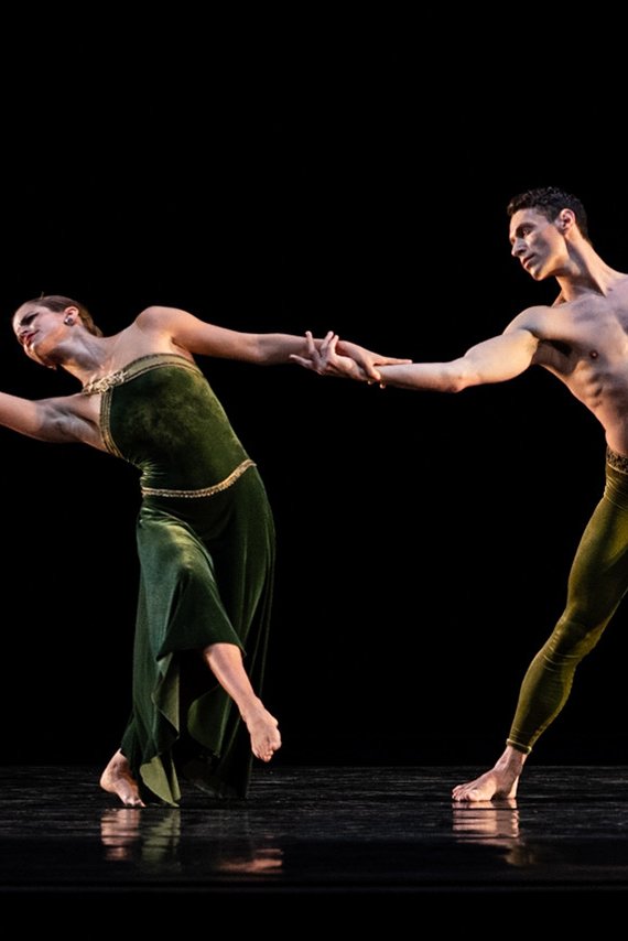 Paul Taylor Dance Company's Maria Ambrose and John Harnage in "Brandenburgs;" Ron Thiele photo