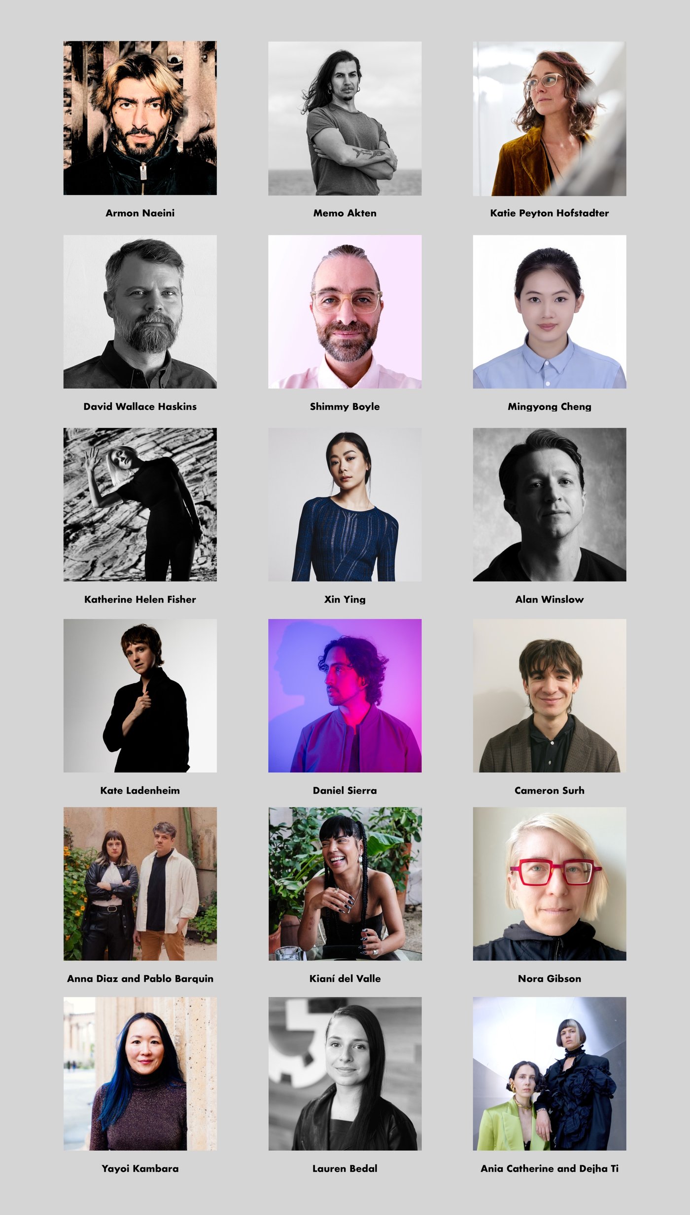 Dancing the Algorithm Artist Headshots - photo grid for website v2