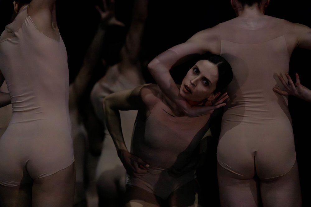 Gauthier Dance's Bruna Andrade in Sharon Eyal's "ALONE;" Jeanette Bak photo