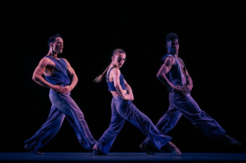 Martha Graham Dance Company's Alessio Crognale-Roberts, Marzia Memoli, Lloyd Knight in Jamar Roberts’s "We the People;" Isabella Pagano photo.